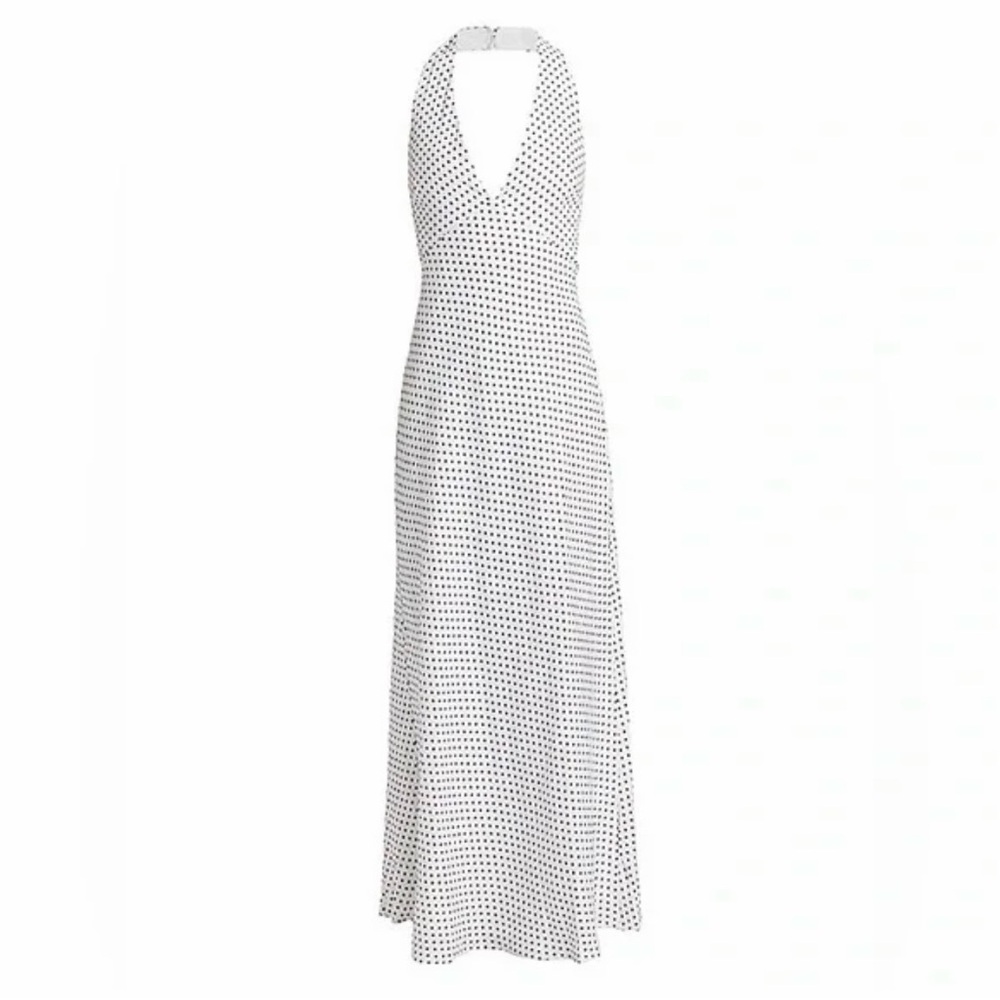 Reformation Delilah Linen Dress In Eclipse Dot, brand new, never worn, no flaws. - Picture 4 of 5